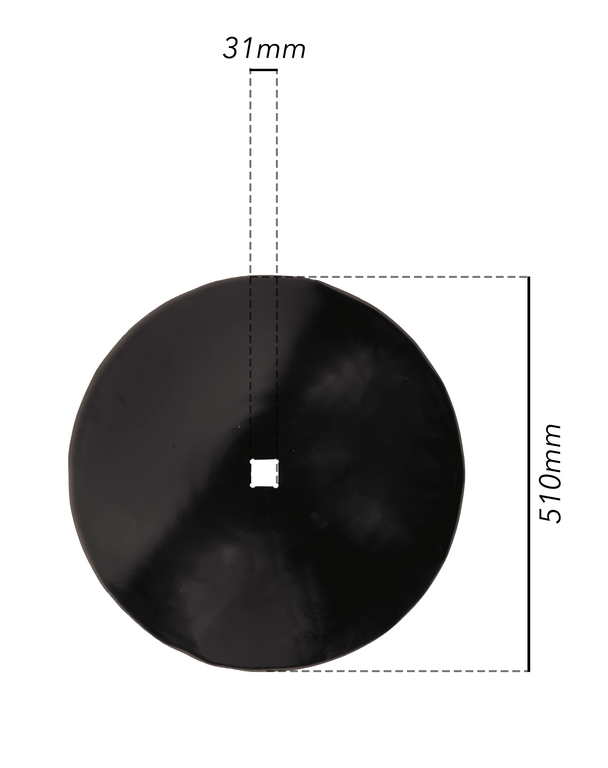 Disco frangizolle liscio con Ø 510mm spessore 3,5mm e foro quadrato di 31mm (3)