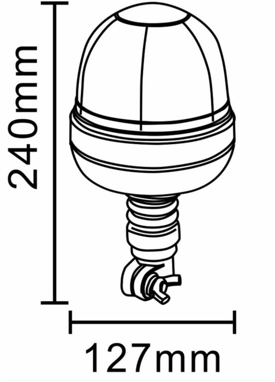 Lampeggiante alogeno per trattori base flessibile magnetica 12V 55W (12)