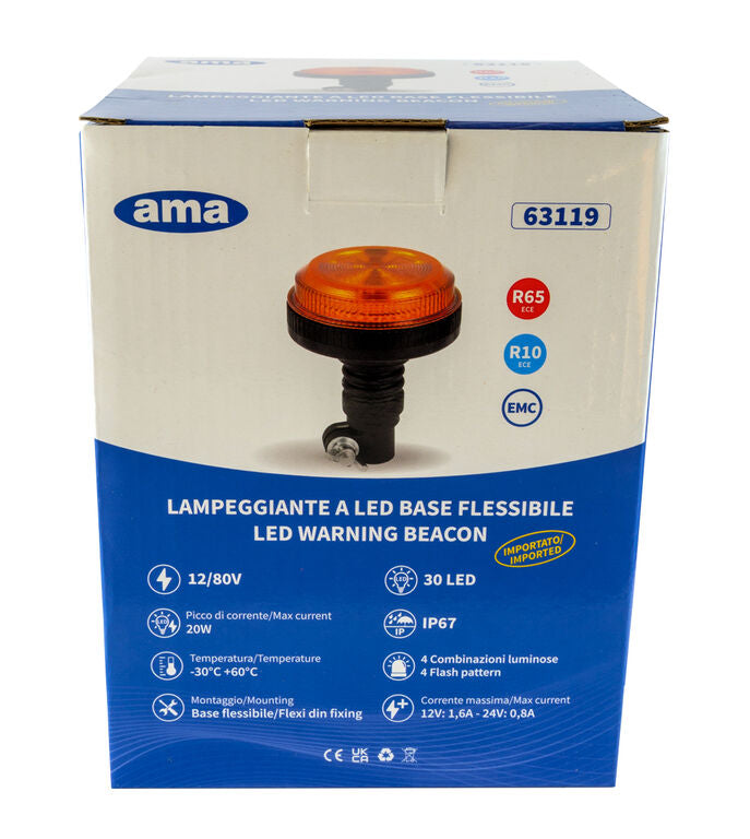 Lampeggiante a LED 12-24V base a baionetta 144x111mm (3)