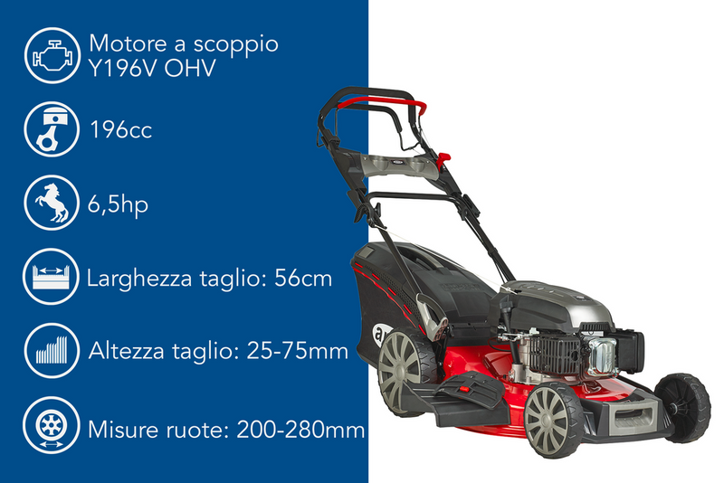 Rasaerba a trazione Ama TRX 560HL da 196cc funzioni 4in1 (2)