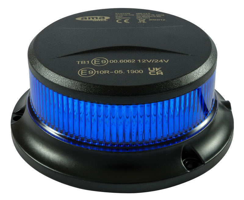 Lampeggiante a led blu 12-24V base magnetica