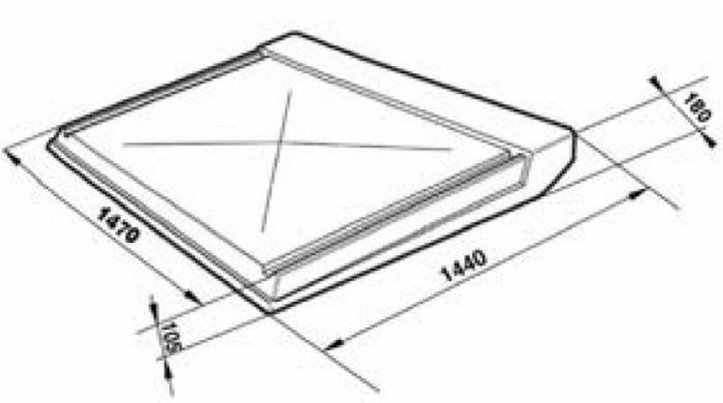 Tettuccio parapioggia universale in vetroresina misura 140x140mm -  Grandstore